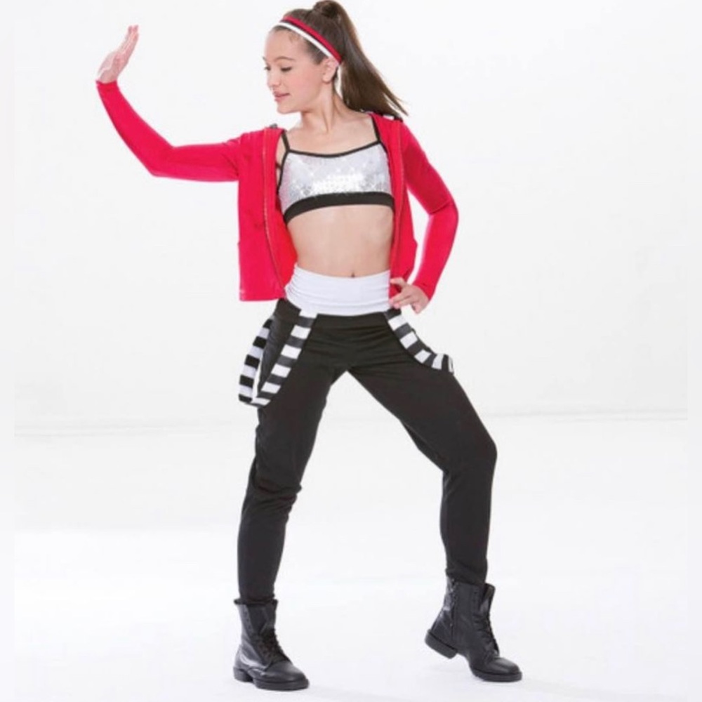 red/white/black three piece solo or duet costume